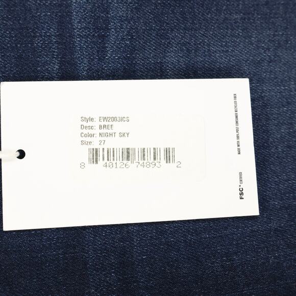 NWT Edwin Bree Mid-Rise Straight Leg Crop Stretch Denim In Night Sky Size 27 - Picture 6 of 6